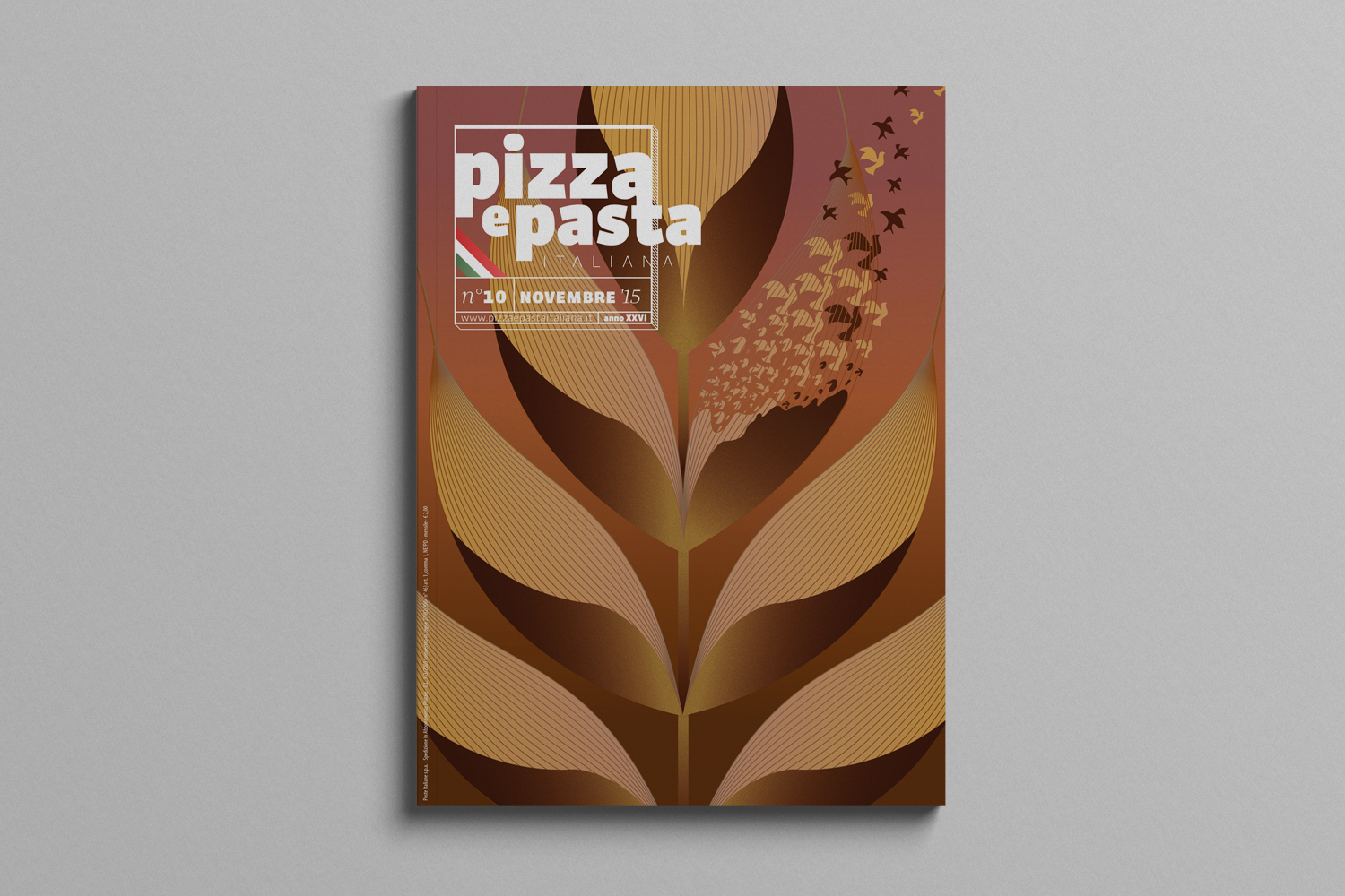 Pizza e pasta copertina illustrazione grano