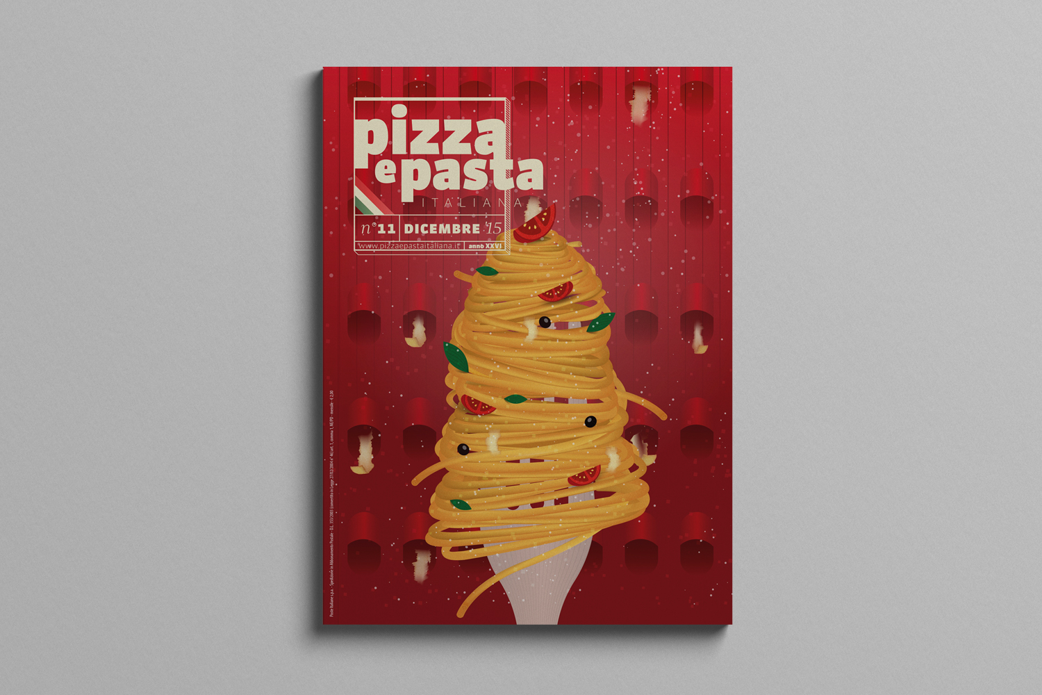 Pizza e pasta rivista illustrazione spaghetti