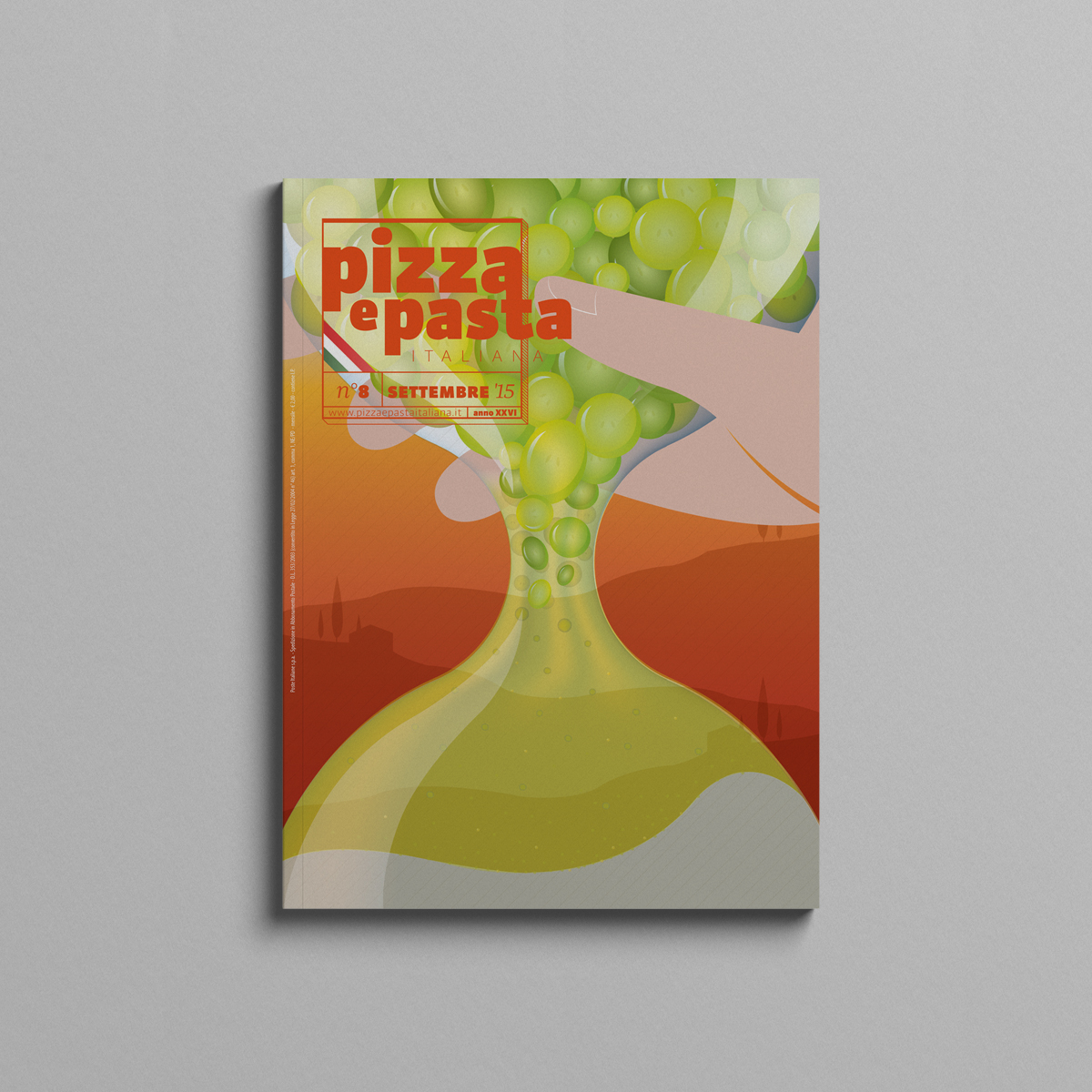 Pizza e pasta illustrazione olio d'oliva