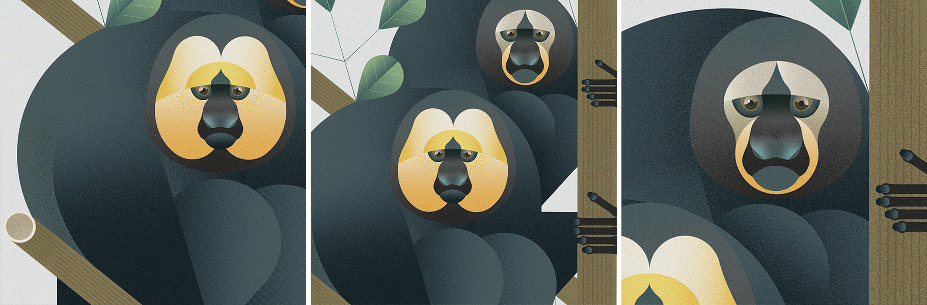 Illustrazione scimmia saki parco natura viva