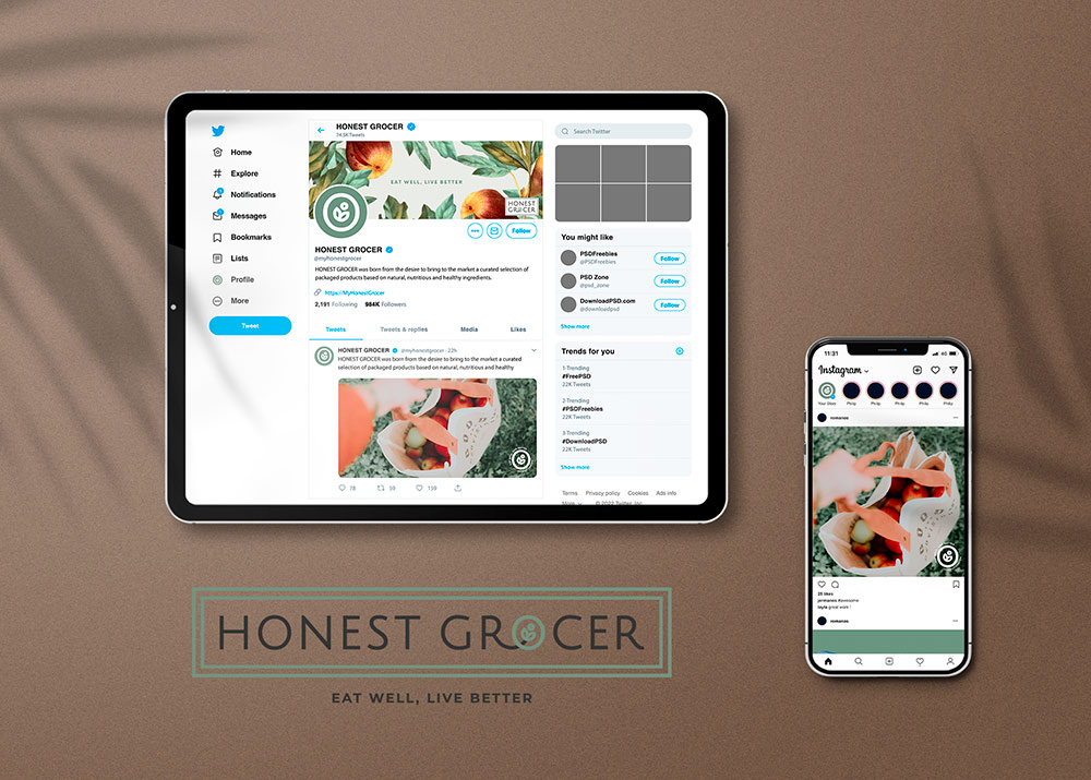 Honest Grocer - Brand Identity sito web