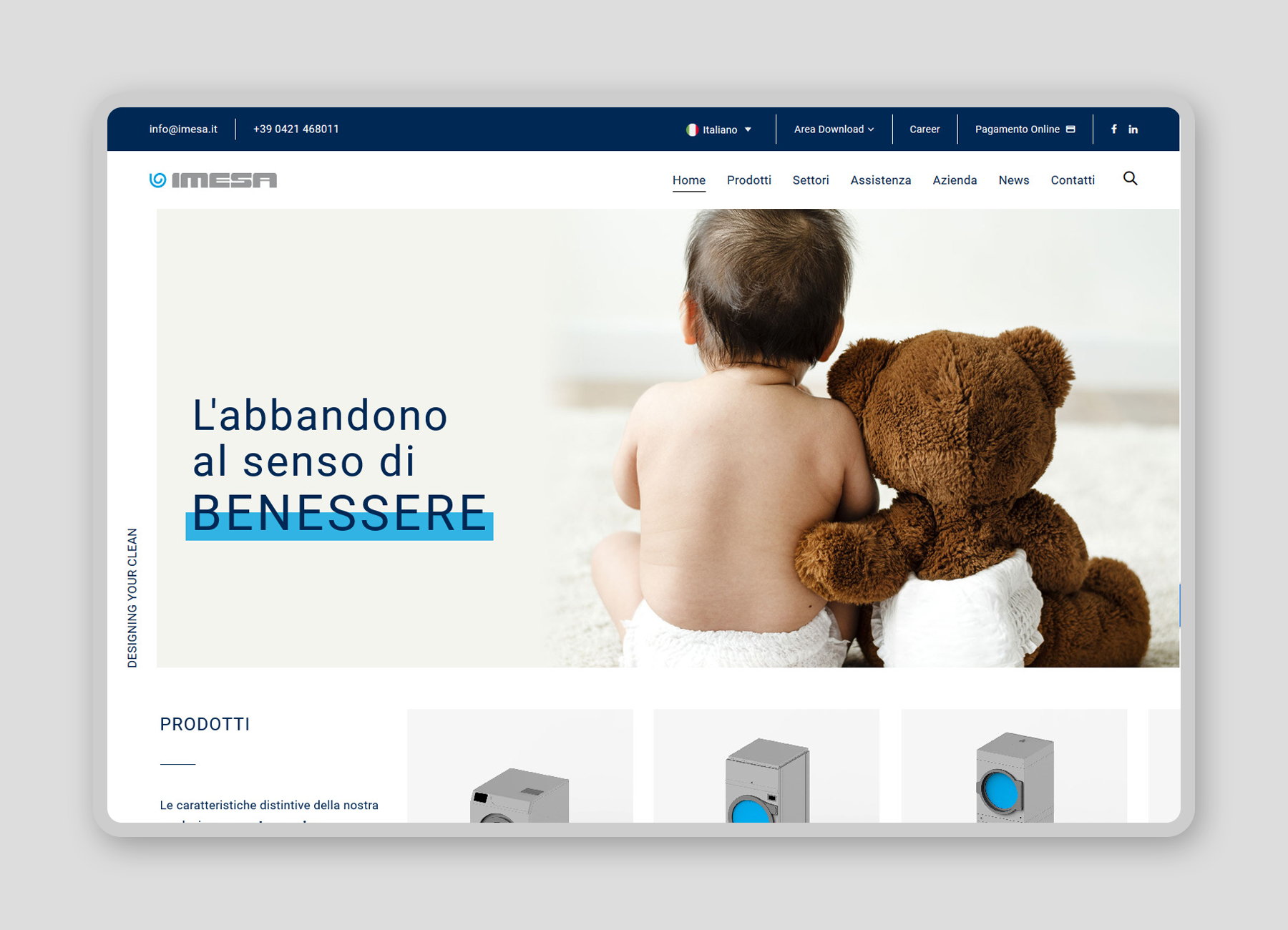 Anteprima homepage sito web Imesa